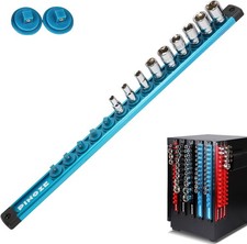 Pinoze 14 Magnetic Socket Holder Organizer - Aluminum Alloy Socket Rail Tray Pinoze 14 Magnetic Socket Holder Organizer - Aluminum Alloy Socket Rail Tray