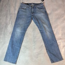 7 For All Mankind Mens The Straight Denim Jeans Medium Wash Blue 34 x 34 NWT