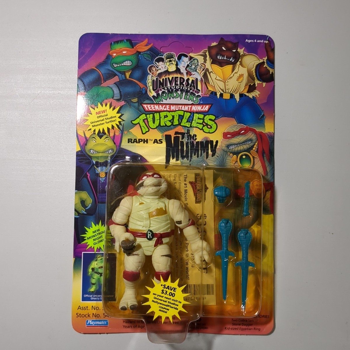 TMNT Universal Monsters Raph as The Mummy Action Figure Blue 1993