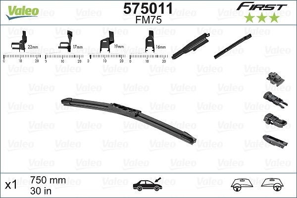Valeo 575011 Wischblatt FüR BMW CitroËN Ford Peugeot Renault-image