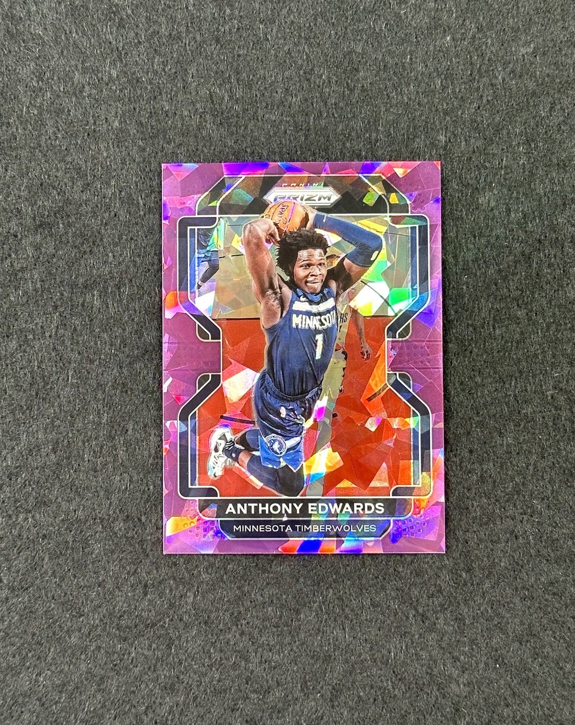 2021-22 Panini Prizm Anthony Edwards /149 Purple Ice Prizm #37 Timberwolves