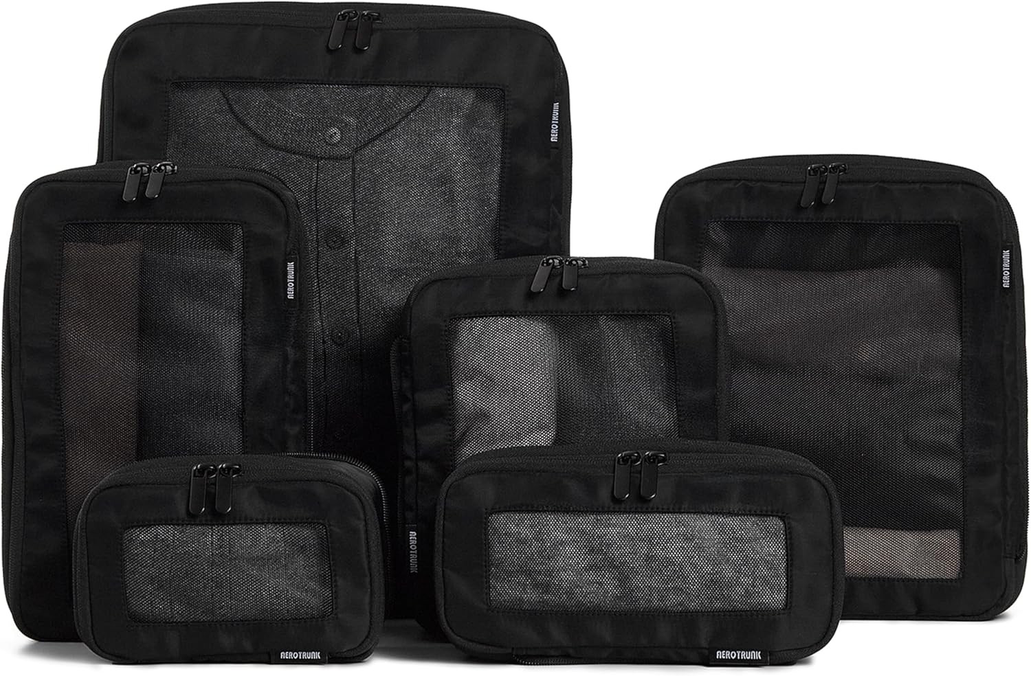Compression Packing Cubes for Travel - Luggage Organizer Bags - Double Zipper Pa