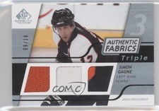 2008-09 SP Game Used Edition Platinum 9/10 Simon Gagne #3AF-GA Triple Patch 4g6