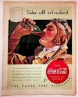 Coca-Cola 1940 Vintage Print Advertisement Take Off Refreshed Poster