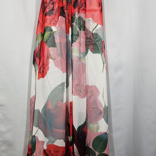Cachet Women's Rose Formal Evening Maxi Dress Red Floral Gown Size 10 - Picture 3 of 12