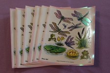 Suzy's Zoo LOT of 13 Sheets of Iridescent Shiny Dragonflies Pond Frog Stickers 