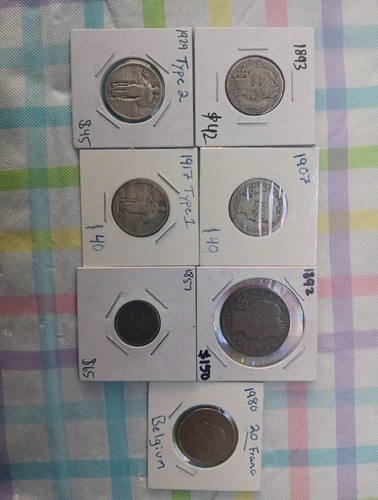 7 Coin Lot Barber And Standing Liberty