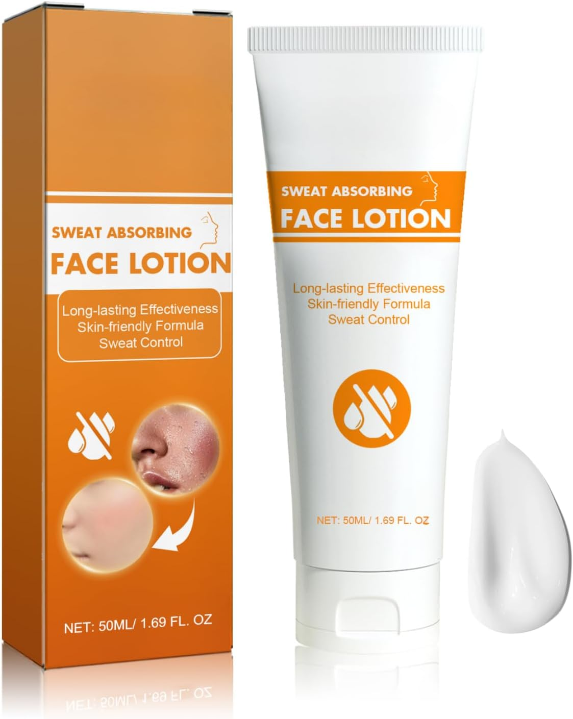 Face Sweat-Absorbing Antiperspirant Lotion - Lightweight, Non-Greasy, Aloe Vera,