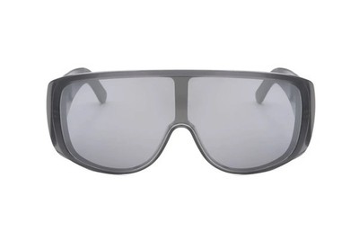 MM6 Maison Margiela Shield Sunglasses Grey Mask Wraparound NEW