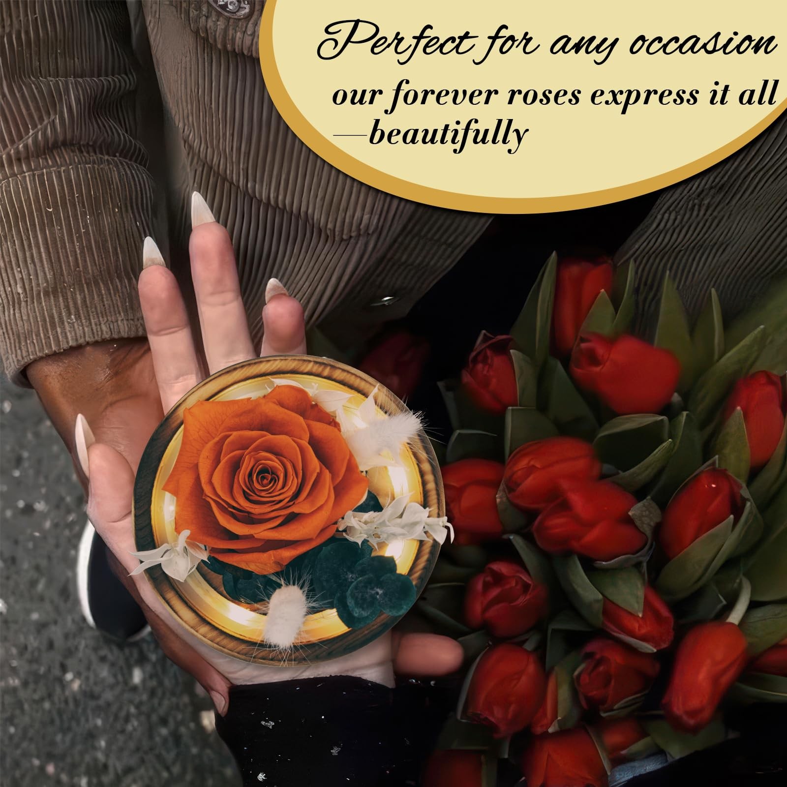 Flowers, Roses Gift - Fresh Flowers Bouquet  Preserved Roses, Rose Arrangemen...