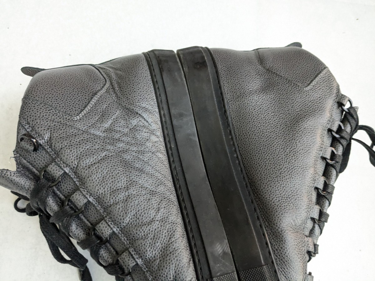 Balenciaga Arena Gray Leather Men 9 42 Leather High Top Sneakers