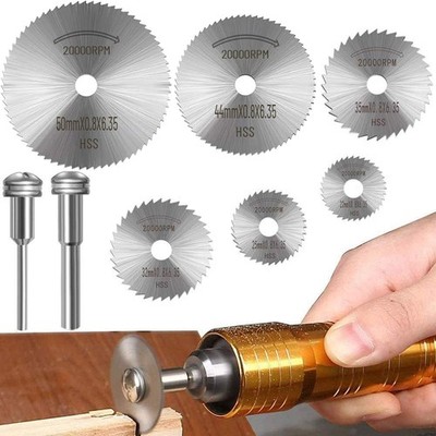 8-Piece Rotary Saw Blades Set with Mandrel for Dremel & Rotary Tools