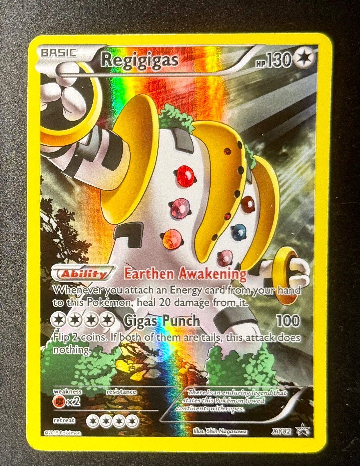 Pokemon Card TCG Regigigas XY82 Full Art Black Star Promo XY 2015 Holo Rare