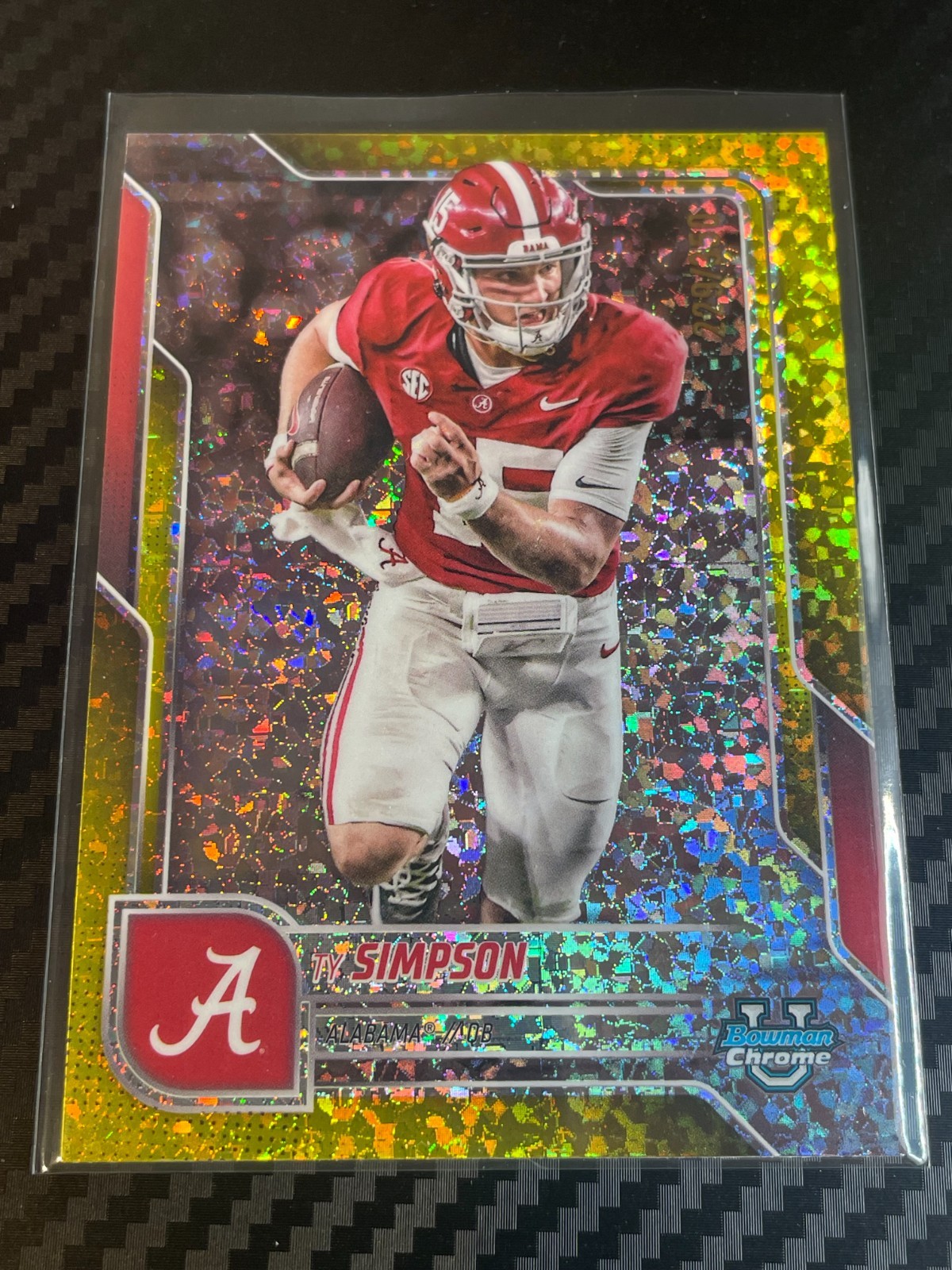 2025 Bowman Chrome University Ty Simpson Yellow Mini Diamond 229/350 #151