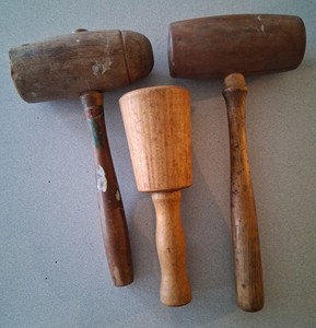 3 pcs Vintage Woodworking Mallets.
