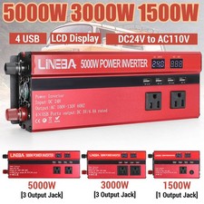 Inversor de corriente para coche de 5000 W, CC de 12 V a cargador de CA de 110 V