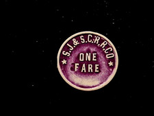 San Jose CA S.J. & S.C.R.R. Co. one fare 775A TT celluloid transportation token
