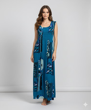 Womens Plus Size Curve Abstract Print Maxi Elasticated Dress Upto UK SIZE 22 P23