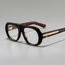 Retro Thick Oval Acetate Eyeglasses Frames Me...