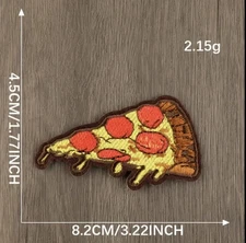 Embroidered Iron On Patch - Pizza
