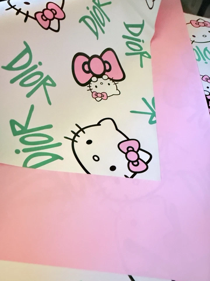 Милый мультяшный бант и модная оберточная бумага — 20 листов — 22x22 дюйма - Изображение 2 из 3