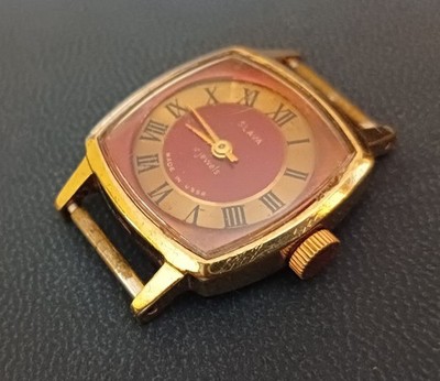 Vintage Slava Damen Armbanduhr Uhr 17 Jewels Made in USSR Handaufzug   defekt
