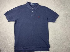 Ralph Lauren Polo Shirt Mens Large Blue Red Pony Logo Short Sleeve Golf Classic
