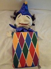 Folkmanis Jester Jack-in-the-Box Puppet Colorful Harlequin Toy
