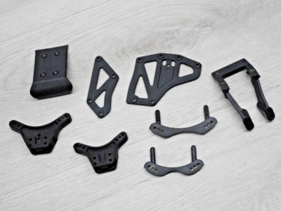Thunder Tiger Tomahawk ST Bumper Wing Mount Shock Towers & Chassis Braces