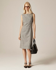 Ann Taylor Wool Blend Seamed Shift Dress Womens 8 Lined Sleeveless Brown