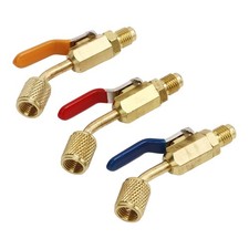 6PCS Refrigerant Angled Compact Ball Valve For R410A R134A R12 R22 R502 AC HVAC