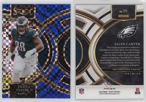 2023 Panini Select Premier Level Blue Prizm /149 Jalen Carter #171 Rookie RC