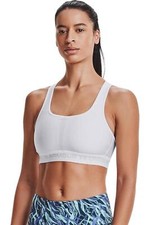 Under Armour Women's Crossback Mid Impact Sports Bra White/Halo Grey