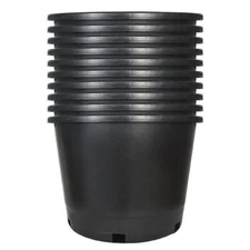 Large 10 Gallon Plant Flower Container 10PCS Plastic Nursery Pot Heavy Duty