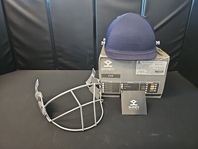 SHREY Star Helmet with Mild Steel Visor (Navy) Size Medium (58-61 cms) NEW W/BOX