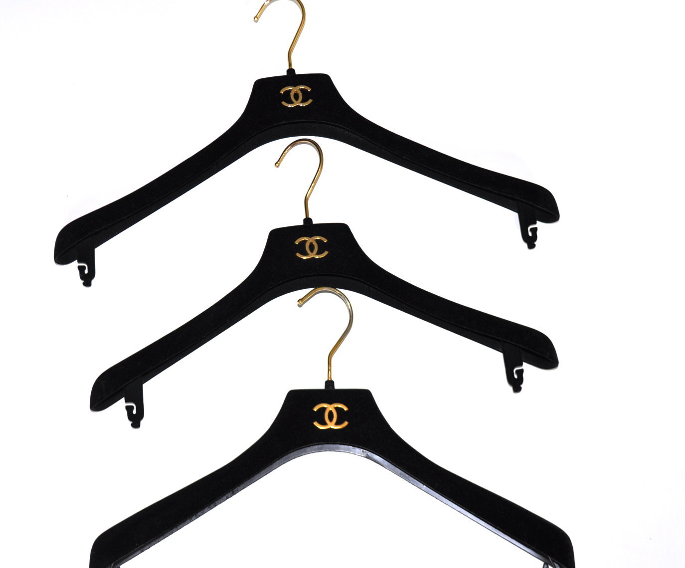 CHANEL VELVET HANGERS GOLD CC LOGO FOR BLOUSES, DRESSESS, SWEATERS.-image