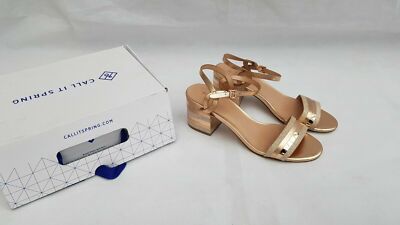 Call it Spring Sandalen rosa ''Coccinea'' Blockabsatz offene Zehenpartie Größe UK 7 / EU 40