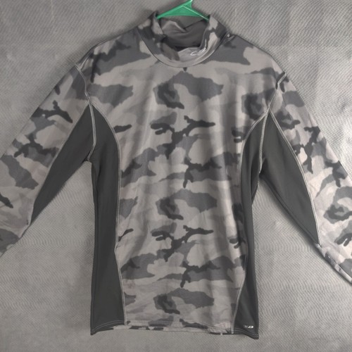 Champion Duo Dry Shirt Men's Sz 2XL Camo Turtleneck Gray Black Long Sleeve - Picture 3 of 10