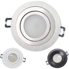 12x LED Einbau-Strahler 230V dimmbar flach Spot Decken-Lampe Leuchte Panel rund