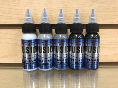 Fusion Tattoo Ink 1 Ounce 5 Color Opaque/Grey Wash Set 100 ...