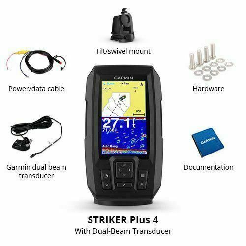 Garmin Striker Plus 4 Fish Finder With Dual-Beam Transducer 010-01870-00 - Picture 1 of 6