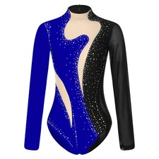 Womens Bodysuit Shiny Ballet Dance Leotard Gymanstics Outfit Performance Unitard