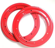 Pair 10" Atv Beadlock Rear Rings for Alba Racing & DWT Beadlock Wheels Red