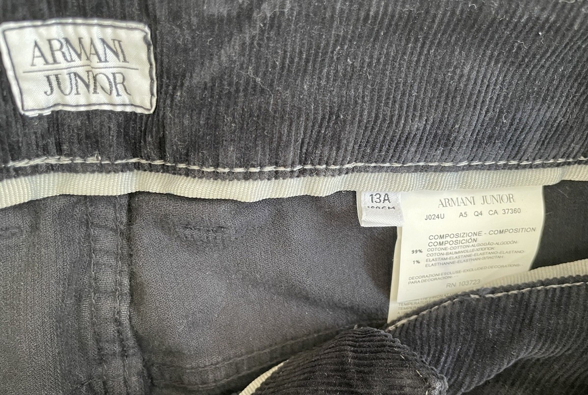 AJ Armani Junior Corduroy Jeans Size 13a Navy | eBay