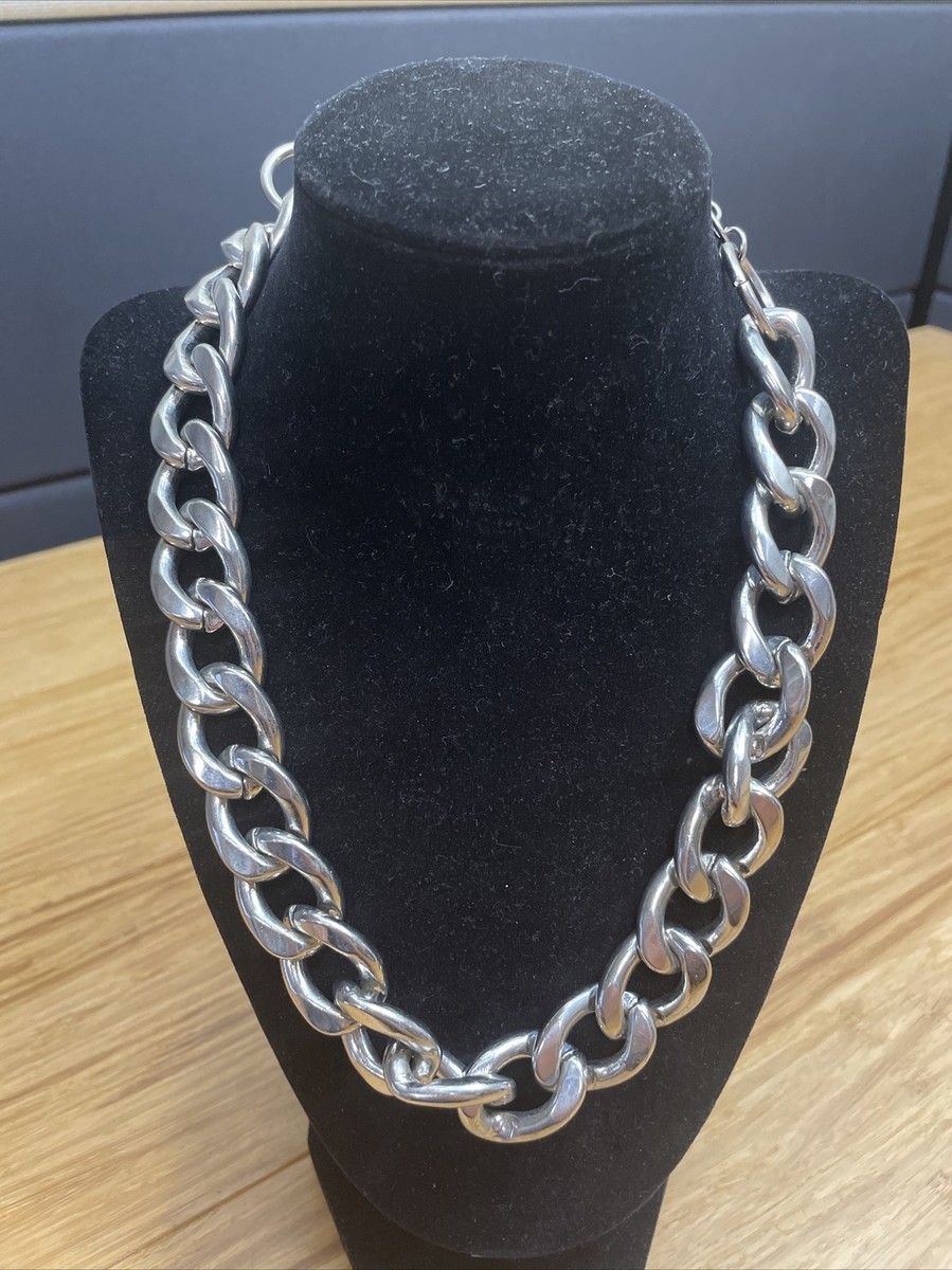 NEW Worthington Silver Tone Heavy Choker Chain Necklace Fashion Jewelry KG  JD