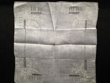 FINE Antique Victorian Vintage White Lady's Embroidered Linen Hankie KIMBALL