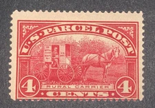 Travelstamps:1912-13 US Stamp Scott # Q4 Rural Carrier Parcel Post 4 cents MOGH