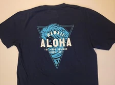 Town & Country Mens Tshirt XLarge Hawaiian Surf T&C Navy Aloha Shirt S/S 52526