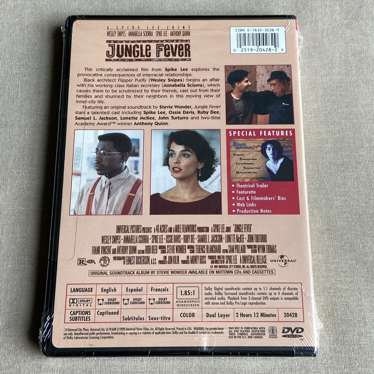Jungle Fever (DVD WS NEW 1991) Drama Romance Wesley Snipes