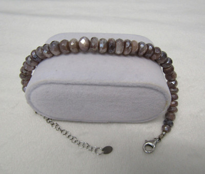 Kangeyam indischer Mondstein Sterlingsilber Armband, Juwelo Zertifikat
